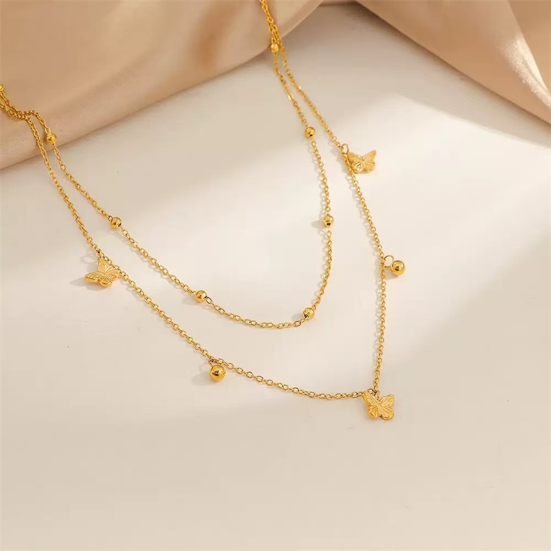 Butterfly Clasp Deployant - GANEMLY 316L สแตนเลสสตีล สไตล์มินิมอล น่ารัก สร้อยคอจี้รูปผีเสื้อ