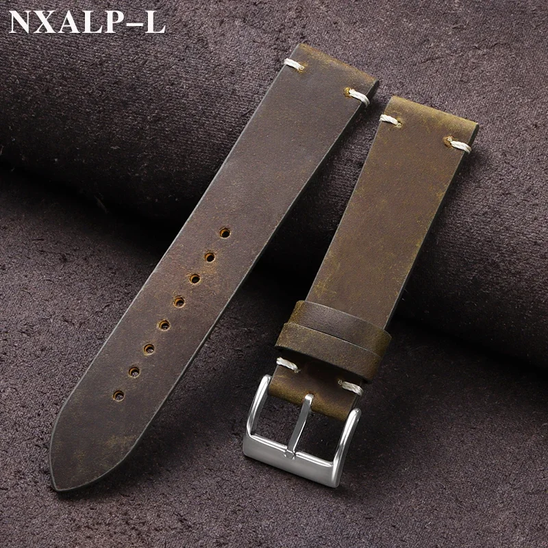 Nato Strap Nylon - Vintage น้ํามันขี้ผึ้งหนังนาฬิกา 18 มม.20 มม.21 มม.22