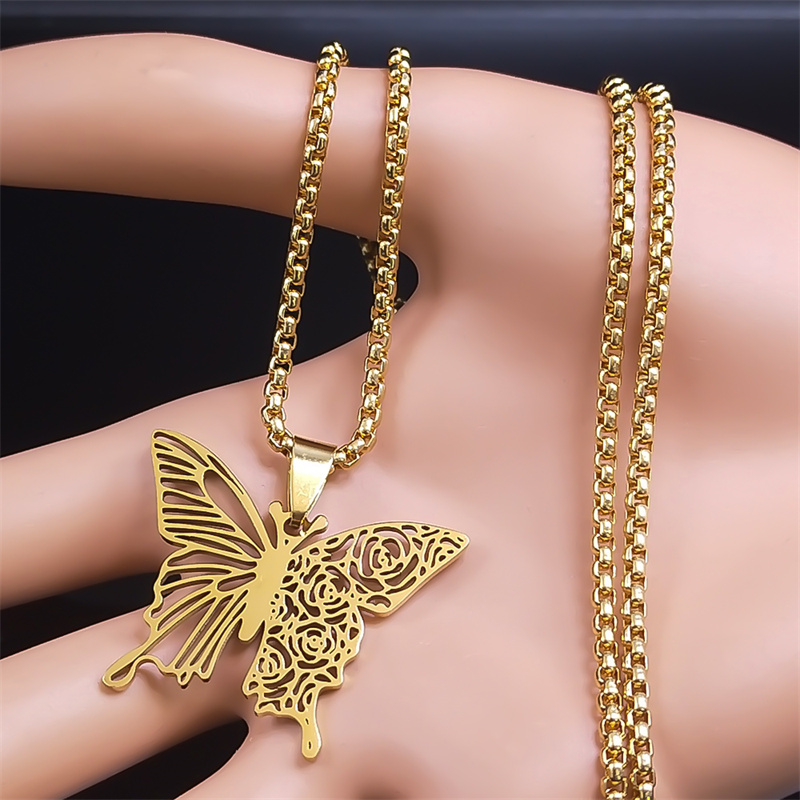สร้อยคอจี้รูปดอกกุหลาบผีเสื้อส - Butterfly Clasp Deployant บทวิจารณ์และราคา