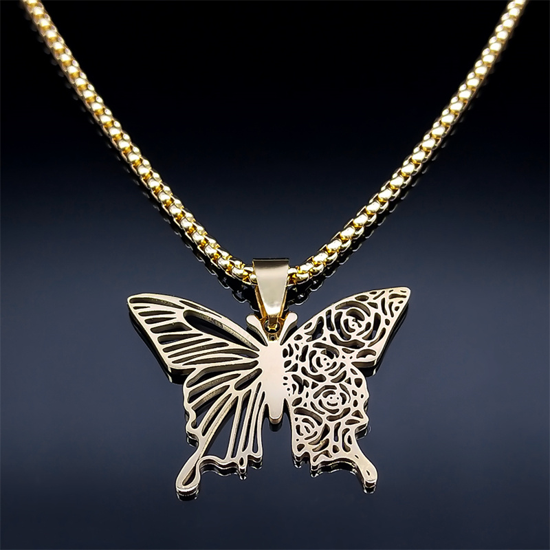 สร้อยคอจี้รูปดอกกุหลาบผีเสื้อส - Butterfly Clasp Deployant บทวิจารณ์และราคา