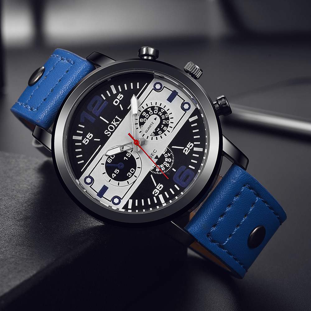 นาฬิกาข้อมือผู้ชายดีไซน์ทันสมั - Leather Watch Band Men บทวิจารณ์และราคา