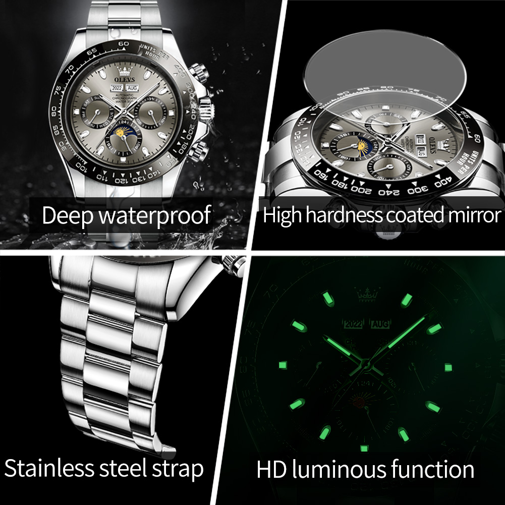 OLEVS 6654 Luxury Mens นาฬิกา  - Rolex Watch Submariner บทวิจารณ์และราคา