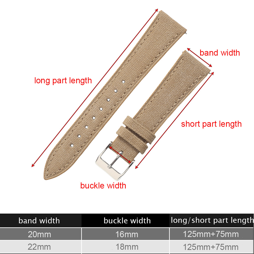 สายนาฬิกาแบบสลิมทำมือ ขนาด 18  - Canvas Strap Watch บทวิจารณ์และราคา
