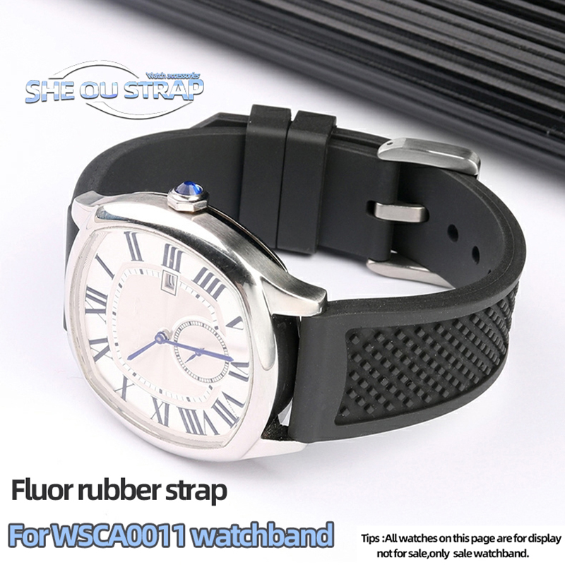 Fluororubber สายนาฬิกา 23 มม.2 - Cartier Watch Tank บทวิจารณ์และราคา