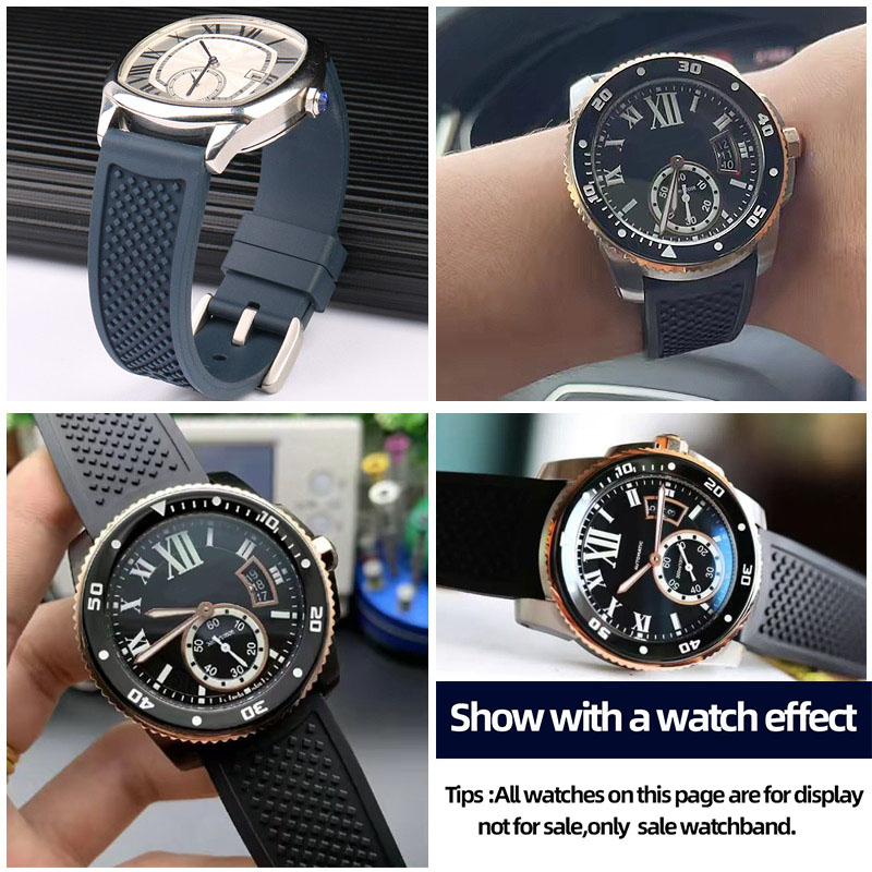 Fluororubber สายนาฬิกา 23 มม.2 - Cartier Watch Tank บทวิจารณ์และราคา