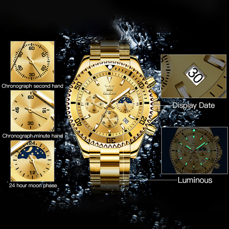 OLEVS 2870 นาฬิกาผู้ชายแบรนด์ช - Rolex Watch Submariner บทวิจารณ์และราคา