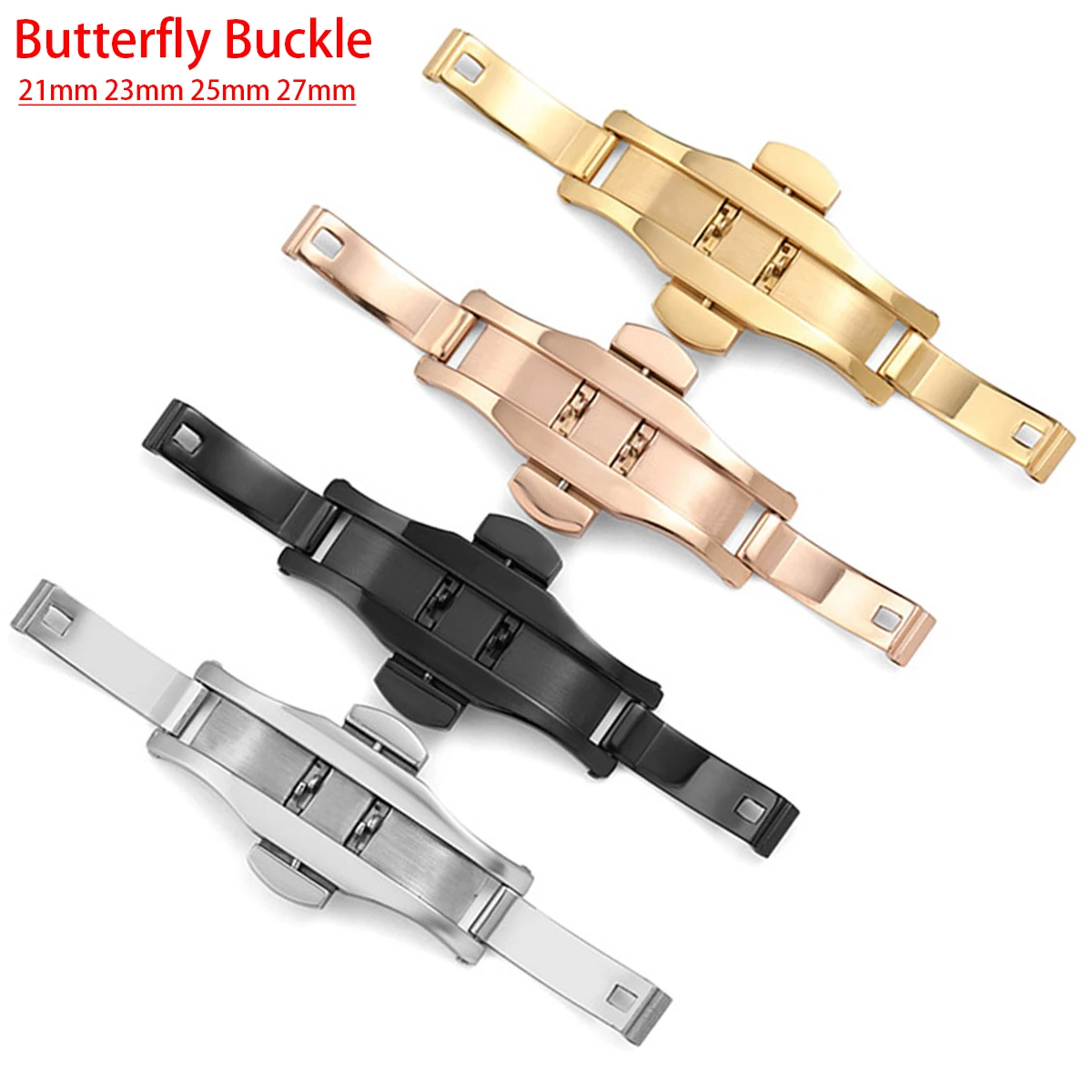 สายนาฬิกาสแตนเลสแบบหัวล็อกอัตโ - Butterfly Clasp Deployant บทวิจารณ์และราคา